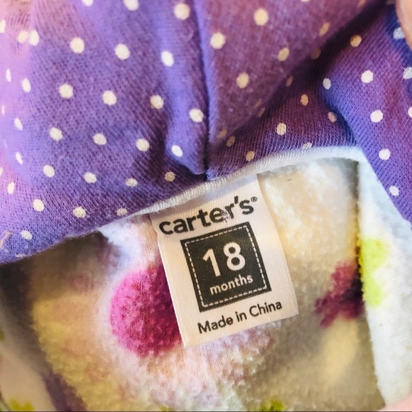 Carter’s Hoodie vest girls flowers 💐 18 mo - Picture 2 of 4
